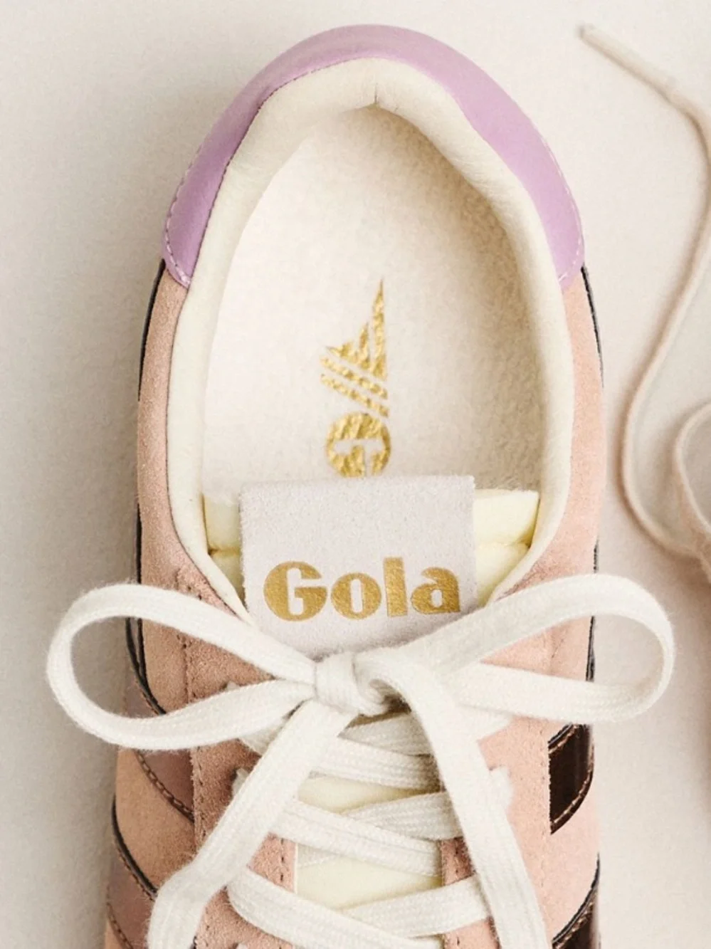 Gola Elan Glitz Sneakers - Cameo/Bronze/Candy suede - NIB